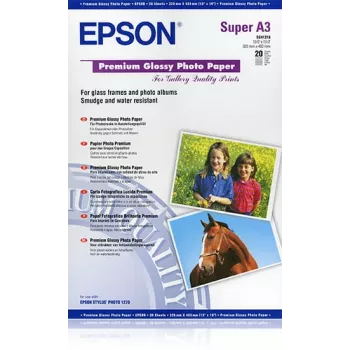 Epson Premium Glossy Photo Paper, DIN A3+, 250g/m², 20 lehte