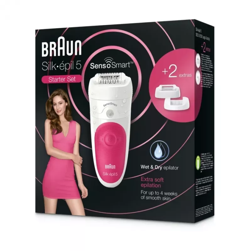 Braun Silk-epil 5 5-500 SensoSmart epilaator, roosa/valge