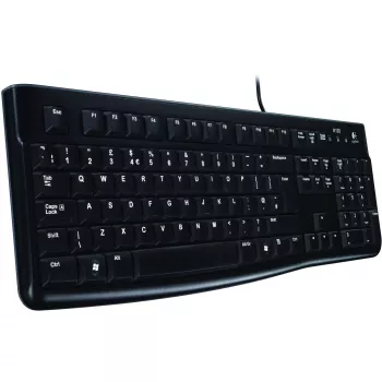 Logitech K120 klaviatuur, USB, Šveitsi paigutus, must (920-002504)