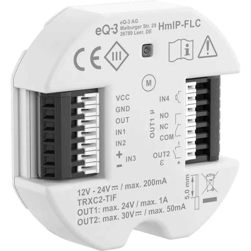 eQ-3 AG Homematic IP HmIP-FLC, kaugjuhtimispult, valge, IP20, -5 - 40 °C, 52 mm, 15 mm