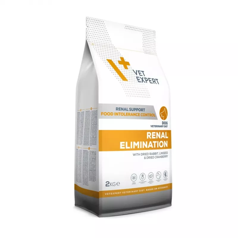 Kuiv koeratoit VETEXPERT Veterinary Diet Renal Elimination 2 kg — küülikumaitseline, täiskasvanud koertele, neerutoetus, 15,8% valku, 19,5% rasva