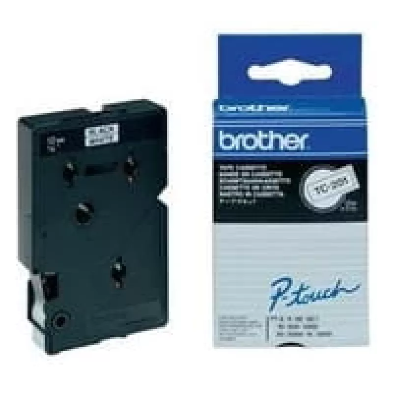 Brother Gloss Laminated Labelling Tape - 12mm, Must/Valge, 10-pk label-making tape TC