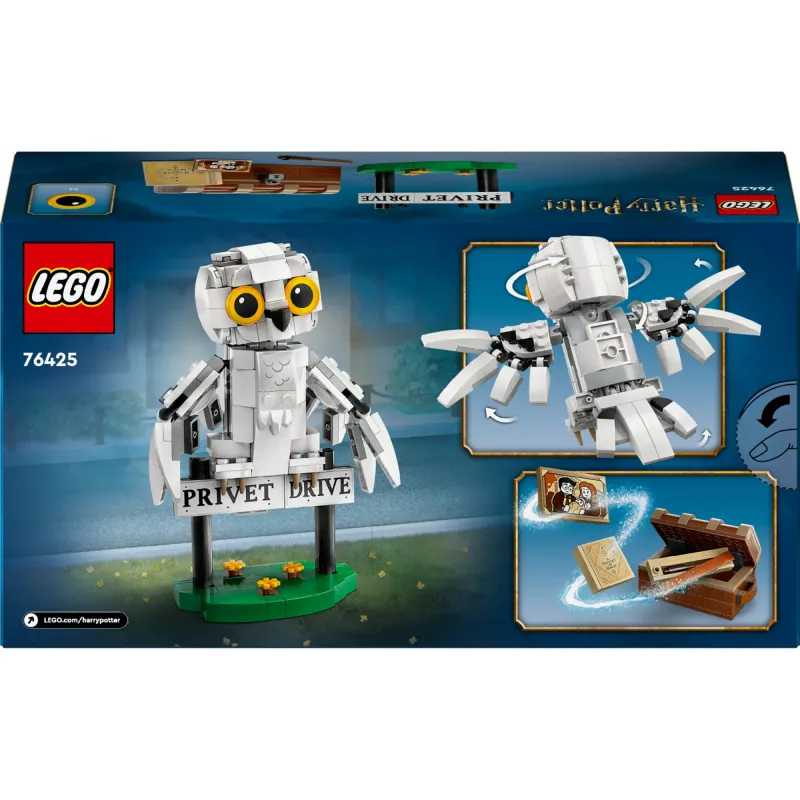 LEGO Harry Potter ehitatav Hedwig Privet Drive'i mudel 76425 — 337 elementi, 100 mm kõrgus, soovitatav alates 7. eluaastast