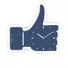 NeXtime kell 3072bl Thumbs up, 40,5x41,5 cm, seinakell, sinine/hõbedane