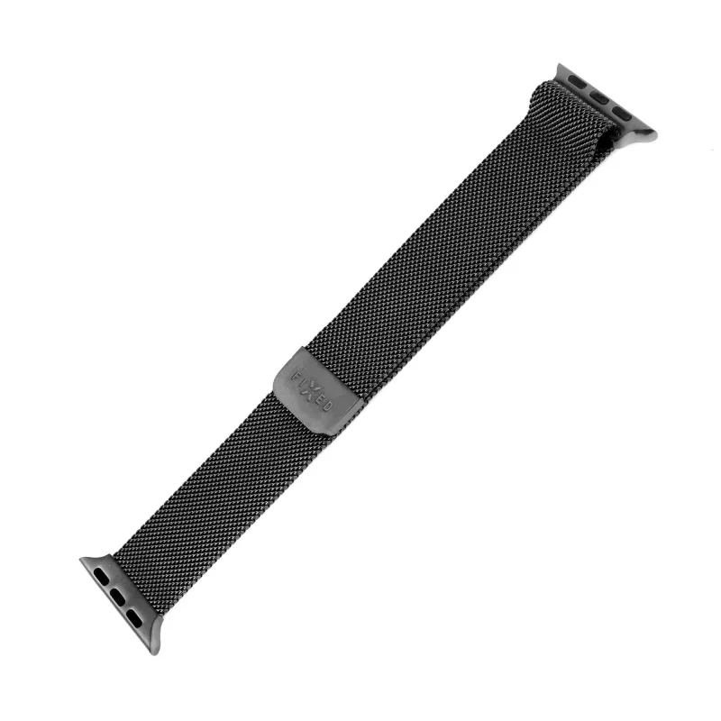 FIXED asendusvõrkrihm Apple Watchile — ühildub 42/44/45/46/49 mm (must)