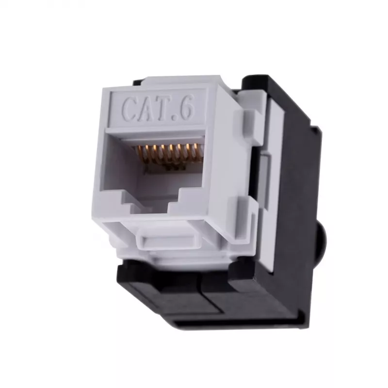 A-LAN MKB-U6-1 võtmemoodul — RJ45 U/UTP Cat6, 22/26 AWG, must/valge ABS korpus