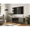 Cama Meble TV-kapp kaminaga TRESSE 180x40x54,5 cm — matt roheline pealispind, puitlaastplaat