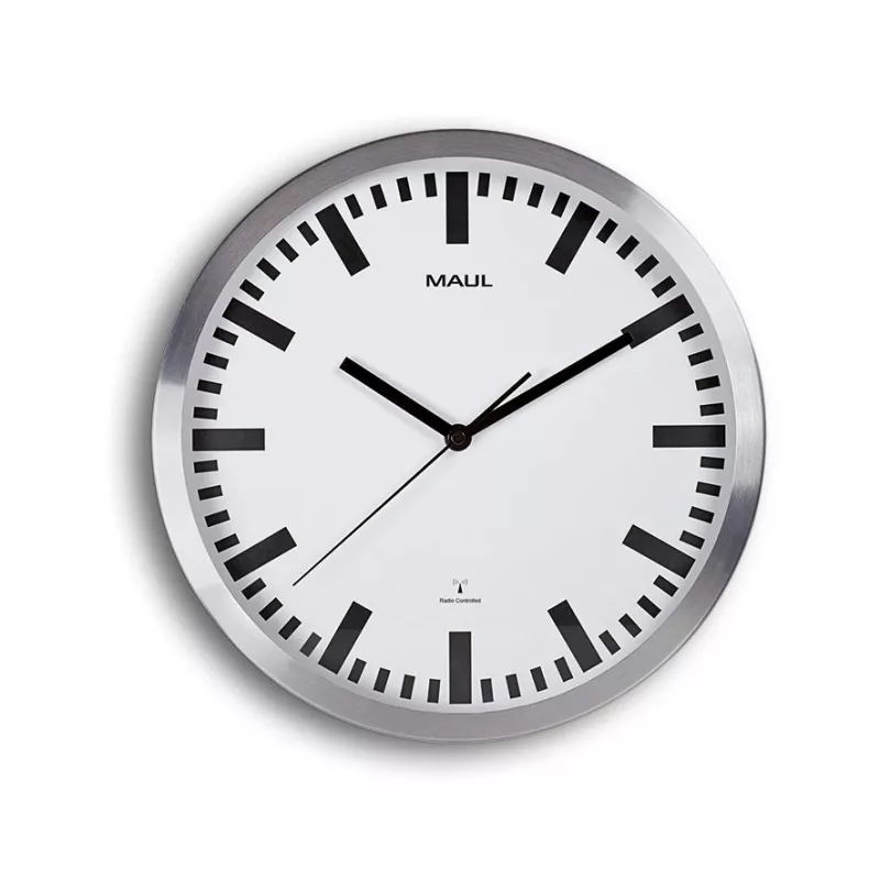 MAUL Wanduhr MAULpilot - AA - 1,5 V - Alumiinium - Valge - Alumiinium - Klaas - 30 cm (9063308)