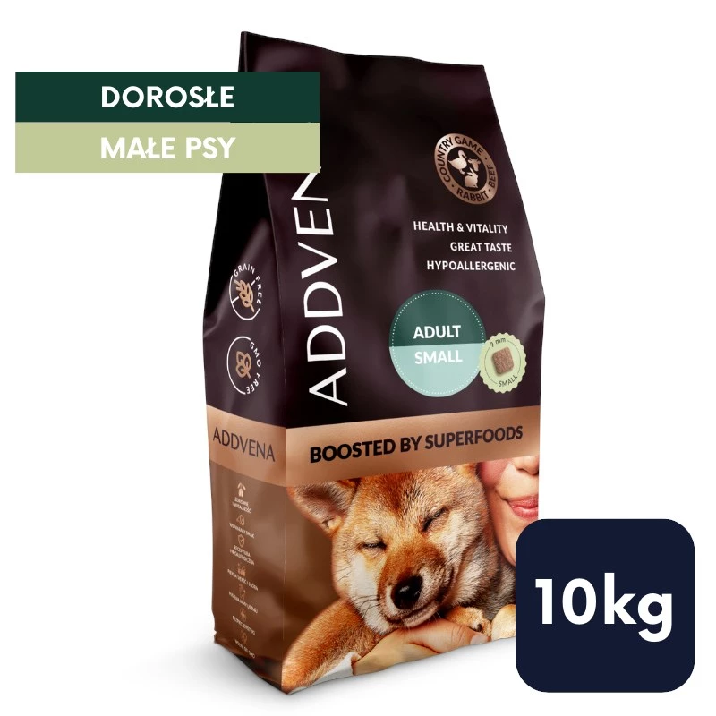 ADDVENA Boosted by superfoods Adult Small Beef - kuiv koeratoit - 10kg