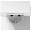 JUNG LS 1520 BFKL WW SCHUKO pistikupesa hingedega kaanega, valge