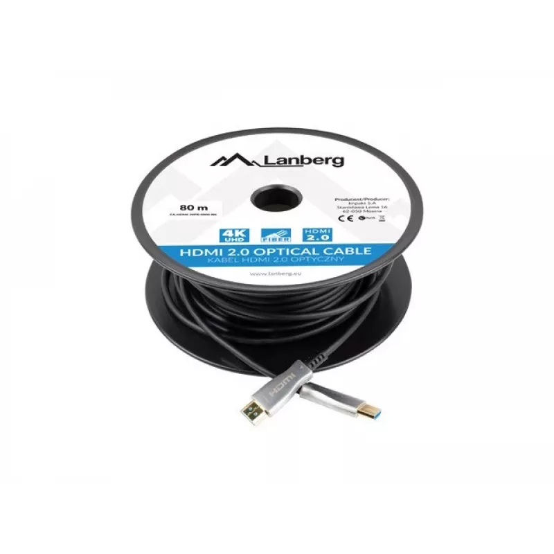HDMI-kaabel Lanberg CA-HDMI-20FB-0800-BK 80 m A-tüüpi isane-isane