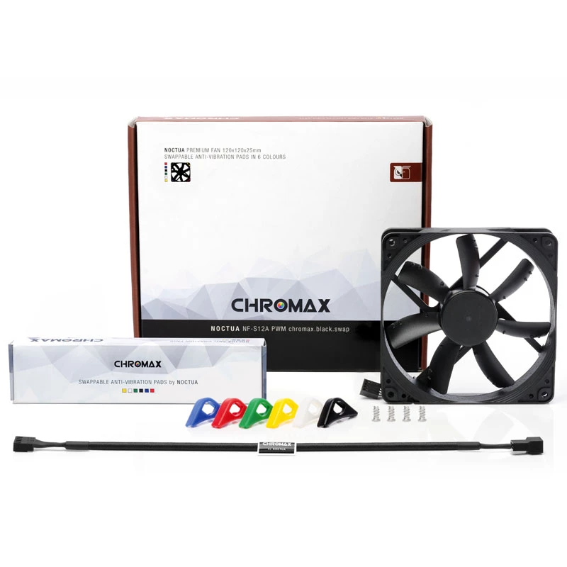 Noctua NF-S12A PWM chromax.black.swap 120mm korpusventilaator