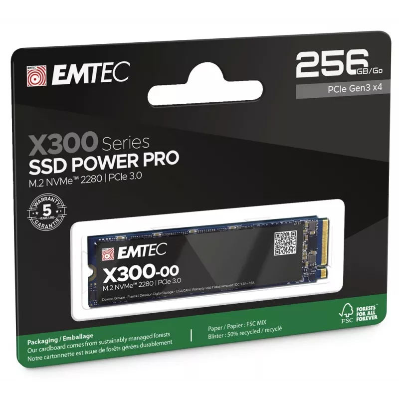 SSD Emtec X300 256GB M.2 PCI Express 3.0 NVMe 3D NAND