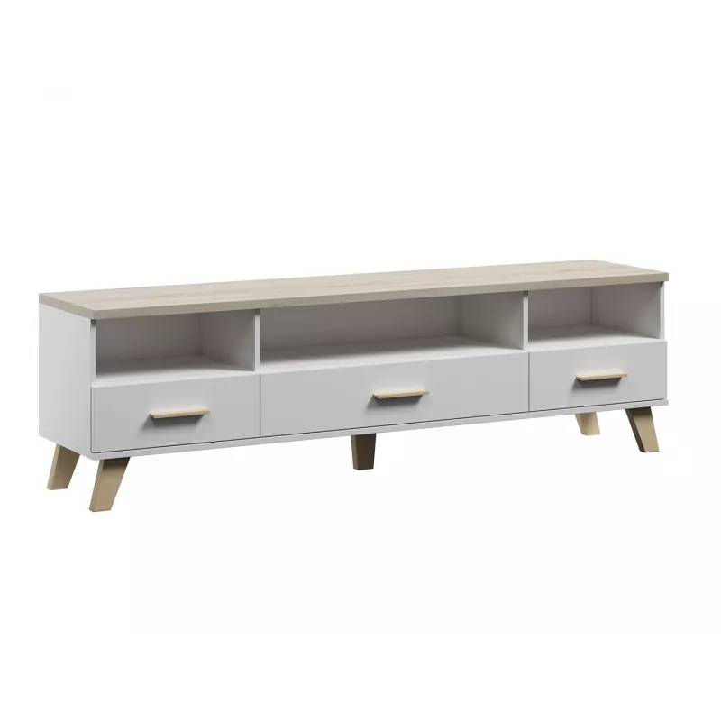 Cama RTV stand LOTTA 180cm Valge + sonoma oak