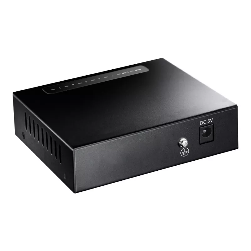 Võrgulüliti Cudy GS105 — 5 pordiga Gigabit Ethernet (10/100/1000), must, 5 V DC toide kaasas