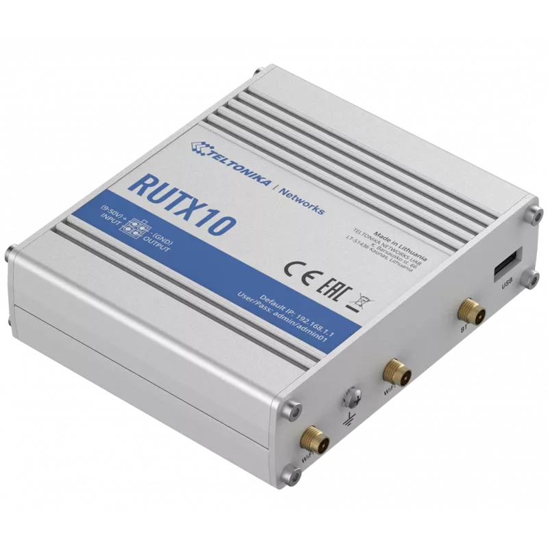 Teltonika RUTX10 traadita ruuter Gigabit Ethernet kaheribaline (2,4 GHz / 5 GHz) Valge