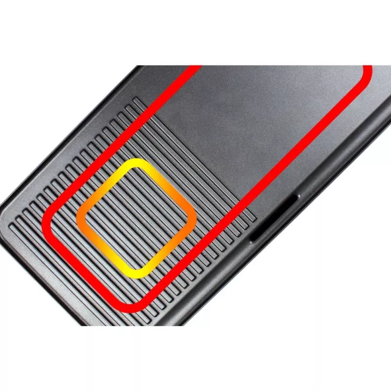 Elektriline lauagrill Rommelsbacher BBQ 2003 — 1900 W, 50×25 cm, sooneline + Teppanyaki, reguleeritav termostaat, hõbedane/must