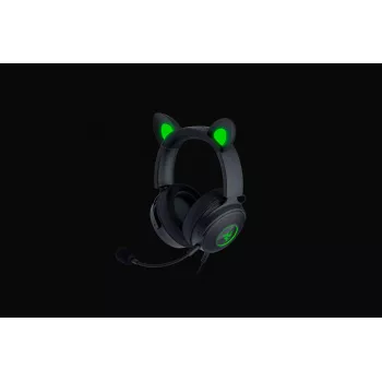 Razer Kraken V2 Pro Kitty Edition, juhtmega, üle kõrva, must, mängupeakomplekt