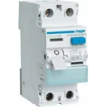 Rikkevoolukaitse lüliti 2pooluseline 16A/30mA 6kA CDA216D (CDA216D)