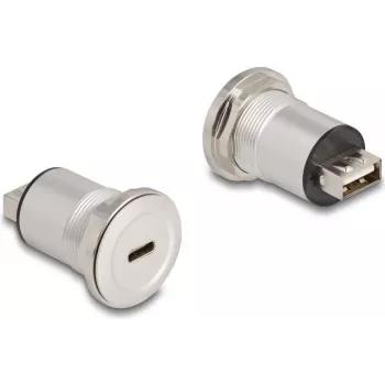 DeLOCK 88193 pistikupesa USB A + USB C must hõbedane USB 2.0