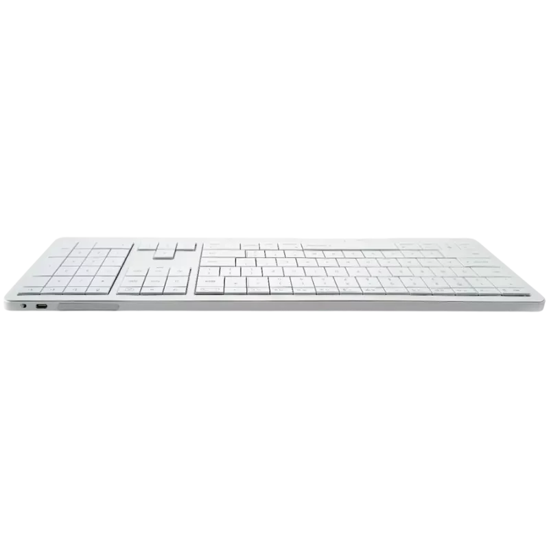 Juhtmevaba klaviatuur CLEVETURA CLVX 1 Touch-On-Keys AI — ANSI US Mac paigutus, käärikuklahvid, alumiiniumraam, interaktiivne RGB