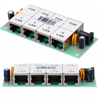 PoE süstija Extralink 4-pordiline 4x 100Mb/s RJ45, Fast Ethernet, 48 V, ilma korpuseta