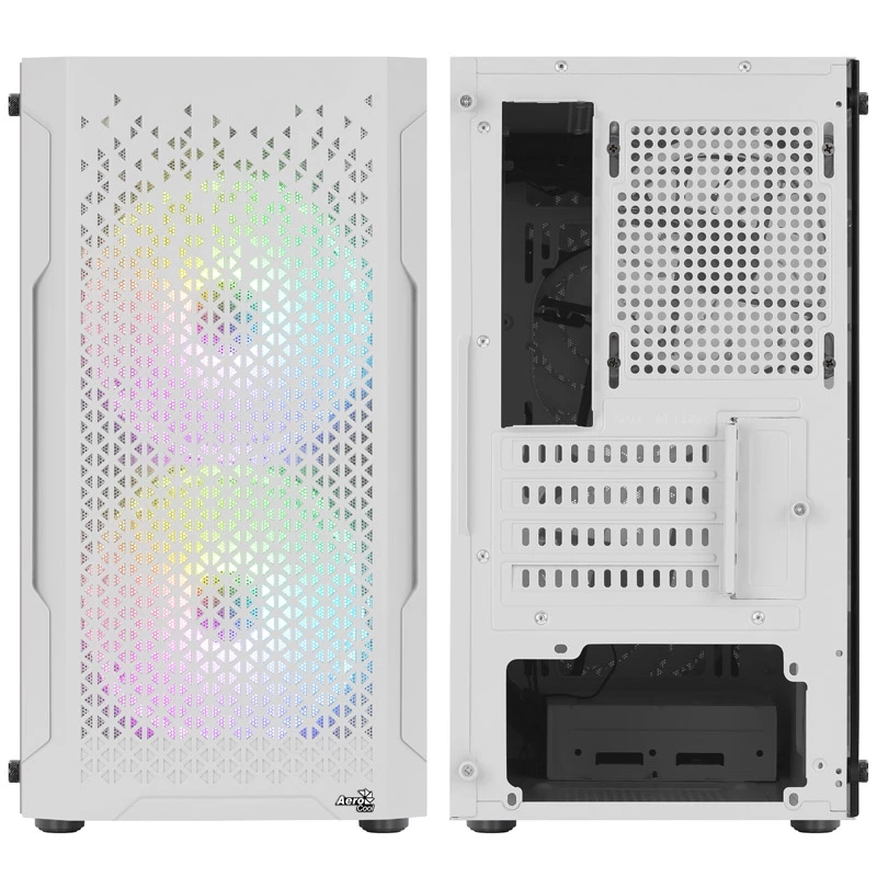 ATX AEROCOOL TRINITY MINI FRGB MICRO MINI TORNIKORPUS KLAASPANEELIGA (VALGE)