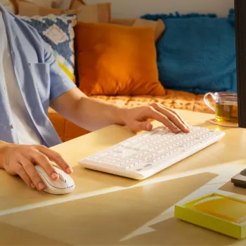 Logitech MK295 vaikne klaviatuuri ja hiire komplekt, valge, juhtmevaba USB-vastuvõtjaga, Šveits, 920-009872
