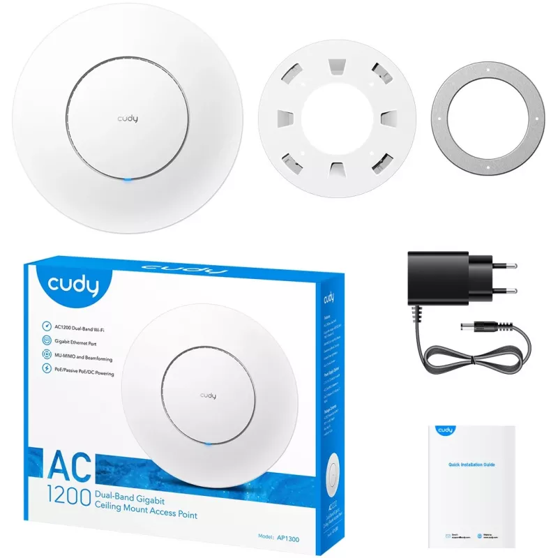 Cudy AC1300 Valge toite Etherneti kaudu (PoE)