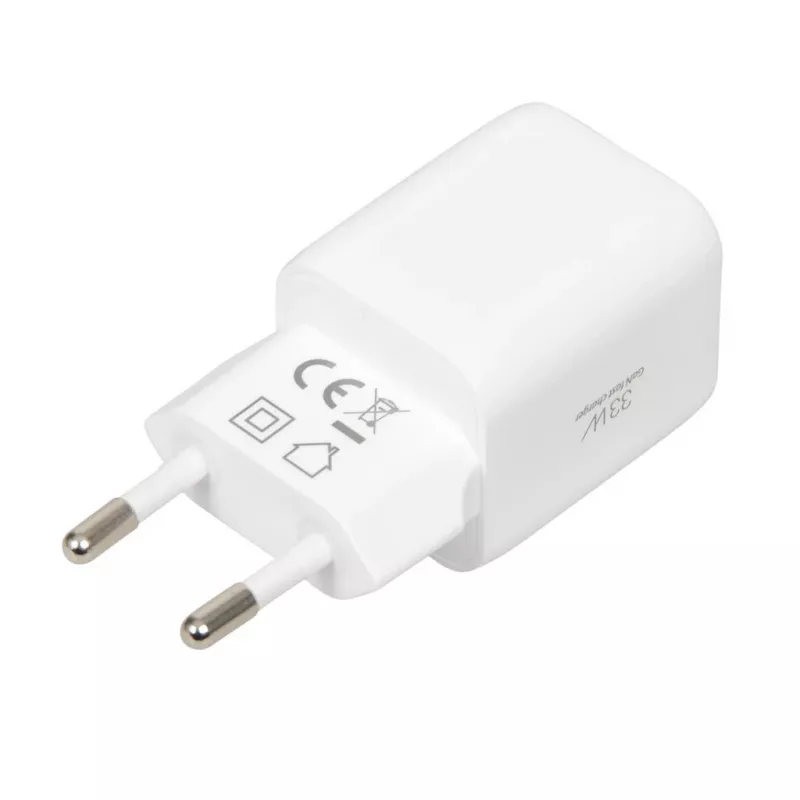 USB-laadija IBOX ILUC42W 42W (maks 33W), 1×USB-C PD3.0, 1×USB-A QC3.0, 100–240V, valge