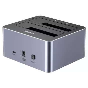 Dokkimisjaam Unitek 51642 2,5-tollistele/3,5-tollistele SATA-seadmetele, USB-C 10 Gbit/s, 2 pesa, alumiiniumist