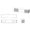 Cama RTV-kapp LARA 183x35x37 must matt + valge kamin