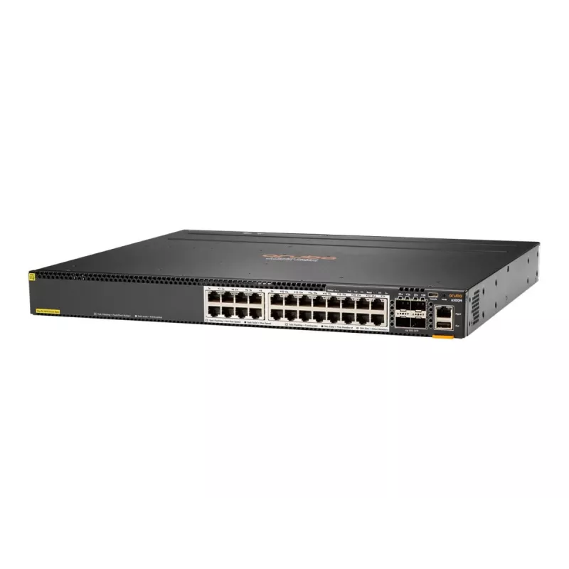 Hewlett Packard Enterprise HPE Aruba 6300M - Switch - L3 - hallatav - 24 x 1/2,5/5/10GBase-T + 4 x 1 Gigabit / 10 Gigabit / 25 Gigabit / 50 Gigabit SFP56 (ühendus / virnastamine) - esikülg