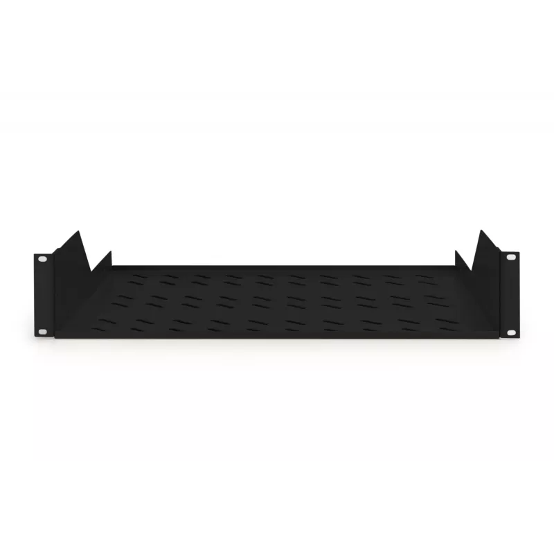 Digitus | 2U fikseeritud riiul riiulitele | DN-19 TRAY-2-SW | Must | Ideaalne komponentide hoiustamiseks, mis ei sobi 483 mm (19”) standardisse. Sale disain, mis võtab 2 kõrgusühiku ruumi. Lihtne ja kiire paigaldada või eemaldada. Mõõdud 88x482x349 mm, ku