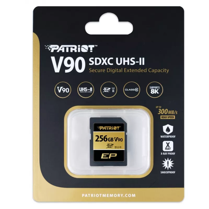 Mälukaart PATRIOT V90 256GB SDXC UHS-II U3 Class 10 (PEF256GEP92SDX)