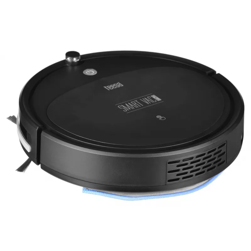 Robottolmuimeja TEESA Smart VAC 2 — ümmargune, must, 1000 Pa imemisvõimsus, 9,6 V / 2000 mAh liitiumaku, 0,2 L tolmumahuti, Wi‑Fi, automaatne tagasipöördumine