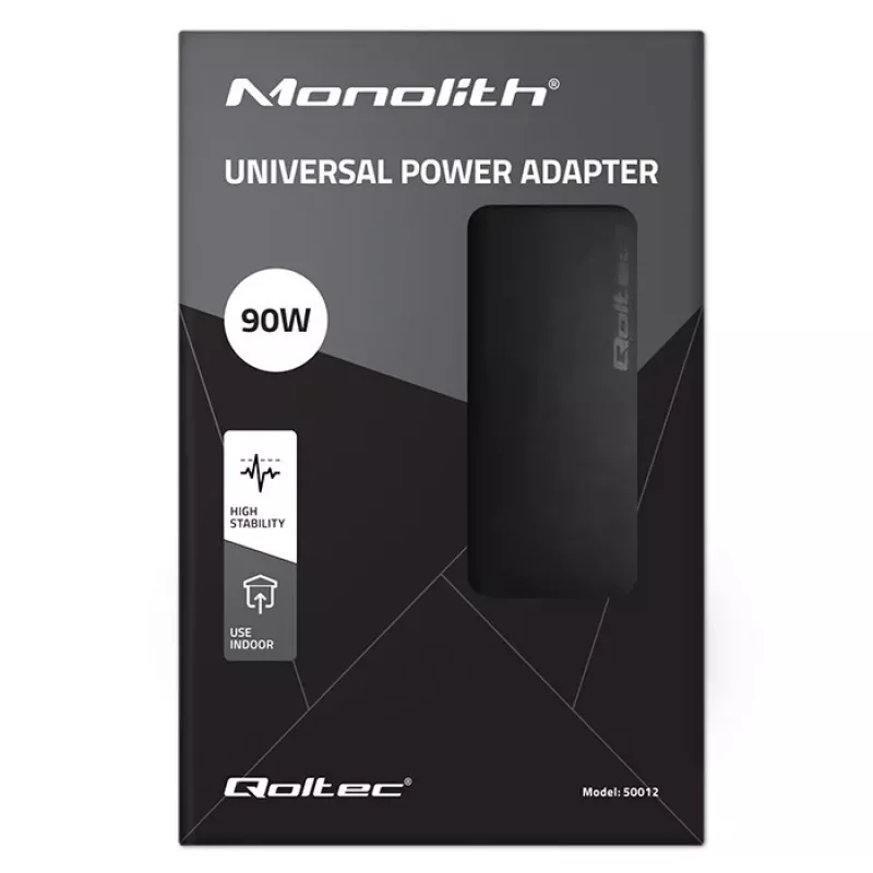 Qoltec 50012 Automaatne universaalne toiteadapter 90W | 9 pistikut | +toitekaabel