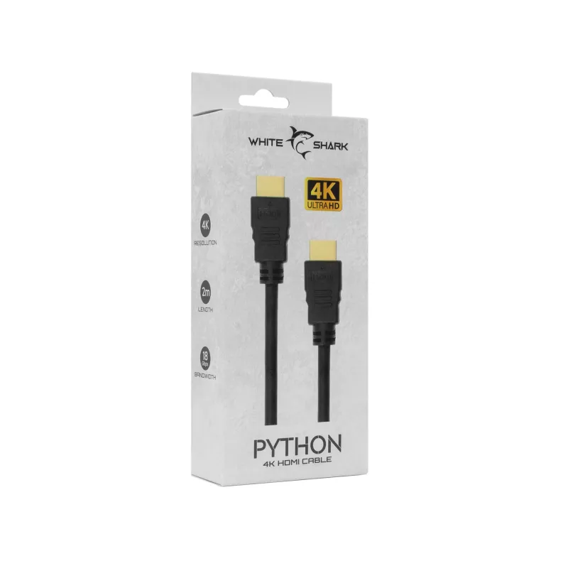 HDMI-kaabel White Shark Python 2.0 M/M 2m — 4K@60Hz