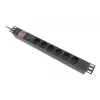Rack PDU 19-tolline LANBERG PDU-06F-0200-IEC-BK 1U 10A 6× Schuko 2 m