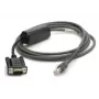 Zebra CBA-R10-S07ZBR jadakaabel Must 2.13 m DB9 RJ-45