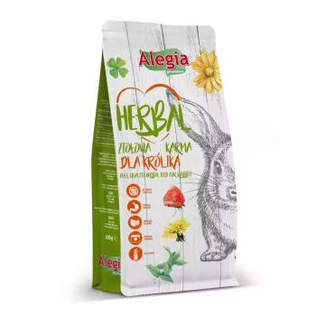 Kuiv küülikutoit Alegia ALEGIA 600 g — täisväärtuslik täiskasvanud küüliku sööt, puuviljamaitse, teraviljavaba, gluteeni- ja sojavaba