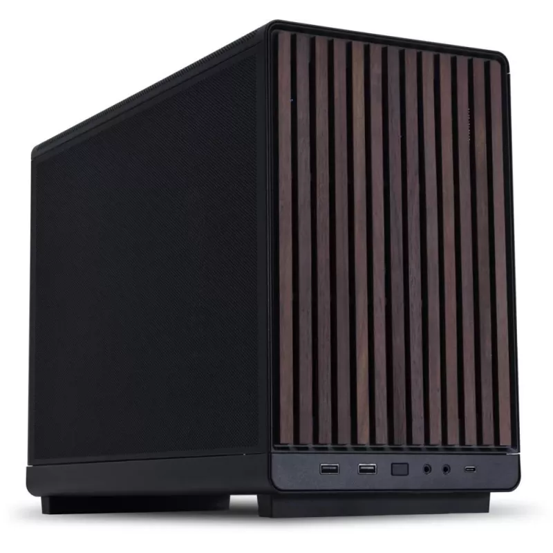 PC korpus Lian Li A3-mATX Micro Tower — Micro-ITX/Micro-ATX, Puit ja Must, toetab ATX/SFX/SFX-L toiteplokke