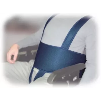 Ratastooli stabiliseerimisvöö Aston Secubac IV 681022 — tekstiil, reguleeritav takjakinnitus, pikkus 150 cm, laius 20 cm, sinine