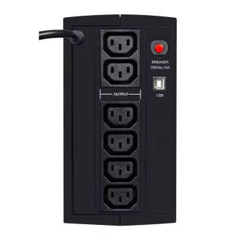 EVER DUO 850 AVR USB - UPS - AC 230 V - 550 W - 850 VA - Ühefaasiline - 2 x Bleisure 5 Ah - USB - Väljundpistikud: 6