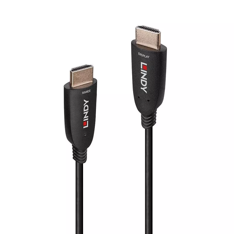 Lindy 10m Fiiberoptiline Hübriid HDMI 8K60 Kaabel, 10 m, HDMI tüüp A (standard), HDMI tüüp A (standard), 48 Gbit/s, Must