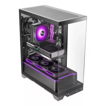 TACENS Mars Gaming MCPRISMA Midi Tower PC korpus, must, karastatud klaas, toetab ATX/Micro-ATX/Mini-ITX, 2x3,5-tollised + 2x2,5-tollised sahtlid