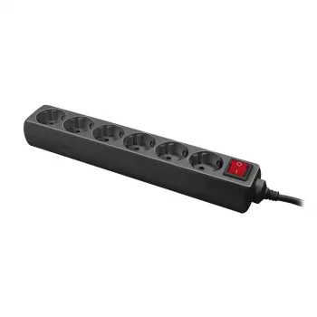Pikendusjuhe LogiLink LPS202B 1,4 m 6 vahelduvvoolu pistikupesa Must