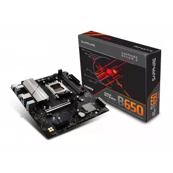 Emaplaat Sapphire B650M-E (AMD B650) micro ATX, Socket AM5, DDR5, 2x DIMM, 96GB, 2x M.2 (PCIe5/4), 4x SATA III, 2.5Gb LAN