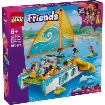 LEGO Friends mängukomplekt Reisikaatri seiklus 42664 — 685 detaili, 4 mininukku, vanusele 8+, 260×190×320 mm