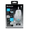 Juhtmevaba hiir DEFENDER Stix GM-009 RF — optiline 3200 DPI, 6 nuppu, mõlemakäeline, USB RF, akutoitel, valge